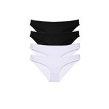 MrtNlu Siyah Beyaz L 4 Adet Eko Set Likralı Kadın Slip Külot
