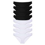 MrtNlu Siyah Beyaz L 8 Adet Süper Eko Set Likralı Kadın Slip Külot