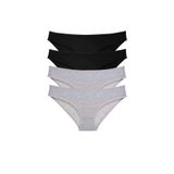 MrtNlu Siyah Gri L 4 Adet Süper Eko Set Likralı Kadın Slip Külot