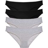 MrtNlu Siyah Gri XL 4 Adet Süper Eko Set Likralı Kadın Slip Külot