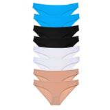 MrtNlu Siyah Ten Beyaz Mavi XL 8 Adet Süper Eko Set Likralı Kadın Slip Külot