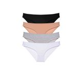 MrtNlu Siyah Ten Gri Beyaz XL 4 Adet Süper Eko Set Likralı Kadın Slip Külot