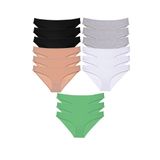 MrtNlu Siyah Ten Gri Beyaz Yeşil M 15 Adet Süper Eko Set Likralı Kadın Slip Külot