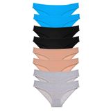 MrtNlu Siyah Ten Gri Mavi XL 8 Adet Süper Eko Set Likralı Kadın Slip Külot