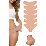 MrtNlu Ten L-XL 6 Adet Kadın Dikişsiz Lazer Kesim Esnek İz yapmayan Külot