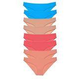MrtNlu Ten Pudra Fuşya Mavi M 8 Adet Süper Eko Set Likralı Kadın Slip Külot
