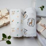 Mrvhome Safari Müslin Bebek Battaniyesi, 2 Adet, Kundak Battaniyesi, Puset Örtüsü - 75 x 100