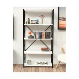 Mrvhomee 150 Cm 5 Katlı Metal Kitaplık – 60X30 Cm Raf Ölçülü – Endüstriyel Tasarım- Beyaz