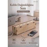Mrx -Org Priz Organizer Kablo Düzenleyici Kutu & Kablo Gizleyici, Dekoratif - Meşe