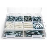 Ms 312 Parça 11 Çeşit Vida Dübel ve Pul Seti - Organizer Takım Çantası - Dın 7505 Sunta Vidaları - Kraft Plastik Dübel - Pz2 Bits Uç Dahil
