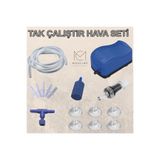 MS AKVARYUM CANLILARI ÜRETİM VE TEDARİK TESİSİ Akvaryum Tak Çalıştır Hava Seti 3mt hortum-hava motoru-5 ek-1 vana-1 hava taşı-6 vantuz-1 çekvalf