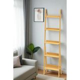 Ms Bambu 5 Raflı Merdiven Kitaplık Banyo Düzenleyici Raf Organizer Saksılık DB-0022