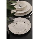 Ms Bone Olympos 56 Parça 12 Kişilik Yemek Takımı Leaves Silver