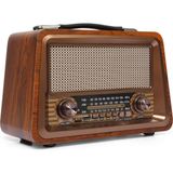 Ms Gerçek Ahşap Eskitme Görünümlü Bluetooth Hoparlör Mp3 Çalar Müzik Kutusu Nostaljik Radyo