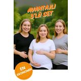 MS HAMİLE İÇ GİYİM 3'lü Hamile T-Shirt