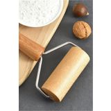 Ms. Iron Ahşap Saplı Rulo Hamur Açıcı Merdane Pürüzsüz Oklava Pizza Börek Açma Silindiri Rulo Merdane