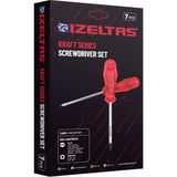 Ms Izeltaş 4100008107 Kraft Seri Tornavidalar, Kırmızı, 7 Li