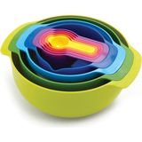 Ms Kitchenaid Joseph Joseph 40031 Nest 9 Plus Karıştırma Kaseleri, 32.5X26X15CM, Çok Renkli