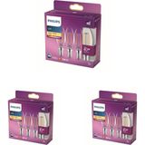 Ms LED Classic 40W B35 LED Mum Filament Ampul, 2700K Sarı Işık, E14 Ince Duy, Dim Edilmez, 3'lü Ekopaket 3lü Paket