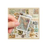 Ms Major Selection 50'Li Vintage Travel Map Stickers Set, Seyahat Sticker Seti Laptop Notebook Tablet Sticker Seti