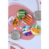 Ms Major Selection Atarlı Giderli Sözler - Eğlenceli Seri 6 - Iğneli Buton Rozet Seti - Broş - Yaka - Çanta Rzt. 5 Adet