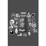 Ms Major Selection Black And White Paketi/Bullet Journal Defter Çıkartma Ajanda Laptop Etiket, 98746135486541685