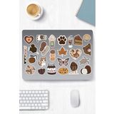 Ms Major Selection Brown Aesthetic Temalı Sticker Etiket Seti - Laptop Notebook Telefon