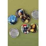 Ms Major Selection Classic Art - Barok Konsept - Iğneli Buton Rozet Seti - Broş - Yaka - Çanta Rzt. 5 Adet