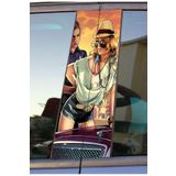 Ms Major Selection Gta Girl Baskılı Araç Kapı Direk Kaplama Folyo Sticker 2'Li (Sağ&Sol)