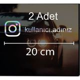MS Major Selection Instagram Logolu Kullanıcı Adı - 2 Adet 20 cm - Araç - Motor Sticker Etiketi Folyo Kesim - Çok Renkli - Tek Ebat