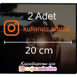 MS Major Selection Instagram Logolu Kullanıcı Adı - 2 Adet 20 cm - Araç - Motor Sticker Etiketi Folyo Kesim - Tek Ebat - Turuncu