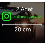 MS Major Selection Instagram Logolu Kullanıcı Adı - 2 Adet 20 cm - Araç - Motor Sticker Etiketi Folyo Kesim - Yeşil - Tek Ebat