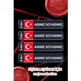 Ms Major Selection Kan Grubu Kask Set Sticker Kişiye Özel Etiket Motor Bisiklet Araba 4 Adet Folyo Etiket