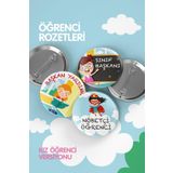 Ms Major Selection Öğrenci Rozet Seti- Sınıf Başkanı- Iğneli Buton Rozet Seti -Broş - Yaka - Çanta Rozet. 3 Adet, VRYNTRZTGRNC