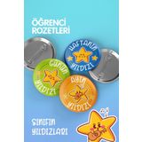 Ms Major Selection Öğrenci Rozet Seti- Sınıfın Yıldızları - Iğneli Buton Rozet Seti -Broş - Yaka - Çanta Rozet. 3 Adet