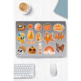 Ms Major Selection Orange Aesthetic Temalı Sticker Etiket Seti 1 - Turuncu Sticker - Laptop Notebook Telefon