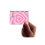 Ms Major Selection Pembe Kalp Papara Tosla Kart Kaplama Stickeri Kredi Kartı Için Uyumlu