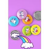 Ms Major Selection Unicorn - Sevimli - Eğlenceli - Rengarenk - Iğneli Rozet Seti - Broş - Yaka - Çanta Rozeti 5 Adet