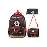 ms mixxstore 3'lü Set ilkokul Çantası Futbol Topu Desenli Takım Folyo Beslenmeli Erkek Çocuk ilkokul Sırt Çantası