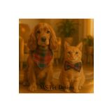 MS Pet Design Ayarlanabilir Kedi Köpek Bandana Papyon Seti - Yılbaşı Hediyesi