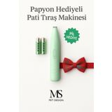 MS Pet Design Kedi/köpekler Için Profesyonel Tıraş Makinesi (PATİ VE HASSAS BÖLGELER)2 Adet Pil Ve Papyon Hediyeli