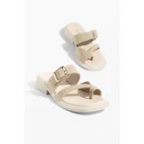 MS SUGAR SHOES Kadın Gold Tokalı Süet Parmak Arası Minimal Kadın Terlik