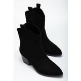 MS SUGAR SHOES Western Kovboy Kadın Suni Süet Nakışlı Kısa Bot