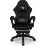 Ms Xandor XG400 Kumaş Döşemeli Gaming Koltuk Ayak Dayamalı Oyuncu Koltuğu 135° Yatabilen Boyun Bel Yastıklı Bilgisayar Sandalyesi - Siyah