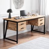MS2C Çalışma Masası,ofis Masası - 70X160 cm - Çam- 4 Çekmeceli - MS2C-4 Çekmeceli-Çam
