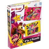 MS7579 Laço Kids Maşa ile Koayı 2 Puzzle 1 Kutuda / 35+60 Parça Puzzle