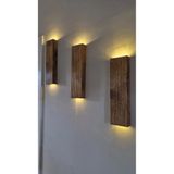 MSAĞWOODS 3lü Ahşap Dekoratif Peri Ledli Aplik Balkon Antre Aksesuarı Otel Cafe Villa Bohem Rustik Dekor 35cm
