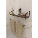 MSAĞWOODS Banyo Lavabo El Havluluğu Ahşap-metal Düzenleyici Duvar Rafı Ev Hediyesi Lüx