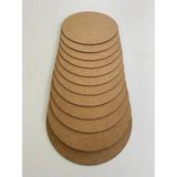 Msay Ahşap Supla Levha 12 Adet 3 mm Ham Mdf 33 cm Çap Yuvarlak Servis Altı Supla - 33 x 33 cm