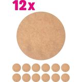 Msay Supla Levha 12 Adet 3 mm Ham Mdf 20 cm Yuvarlak Servis Altı Supla - Ahşap Rengi